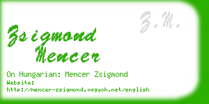zsigmond mencer business card